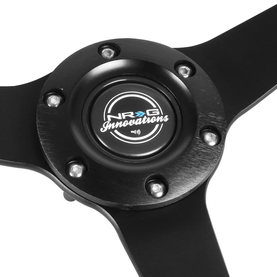 RST-037MB-SA NRG Innovations 1" Deep Dish 3-Spoke Steering Wheel with Horn Button,6 X 70mm Bolt Pattern, Matte Black