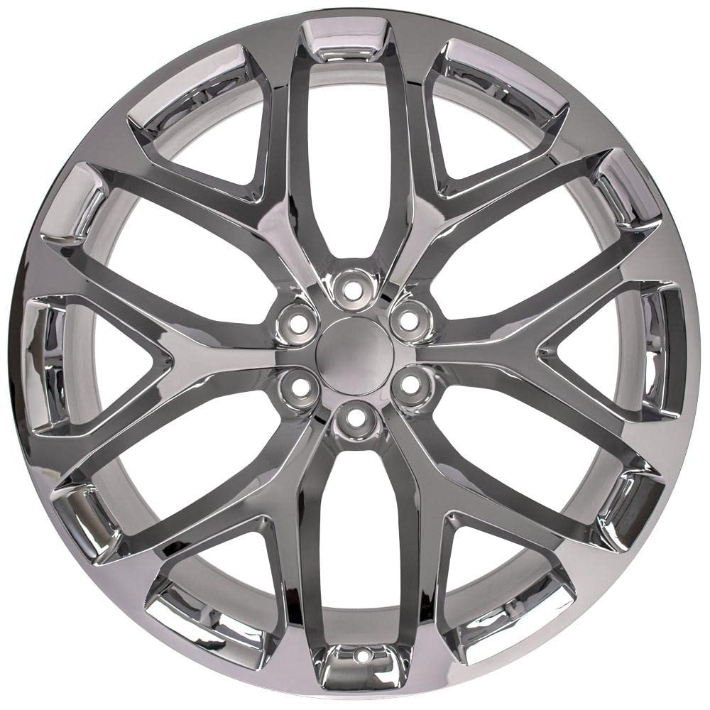 26 Inch OE Wheels CV98B Rim Fits Silverado 1500 Snowflake Style 6x139.7 26x10 Chrome - Hollander 5904 (1)