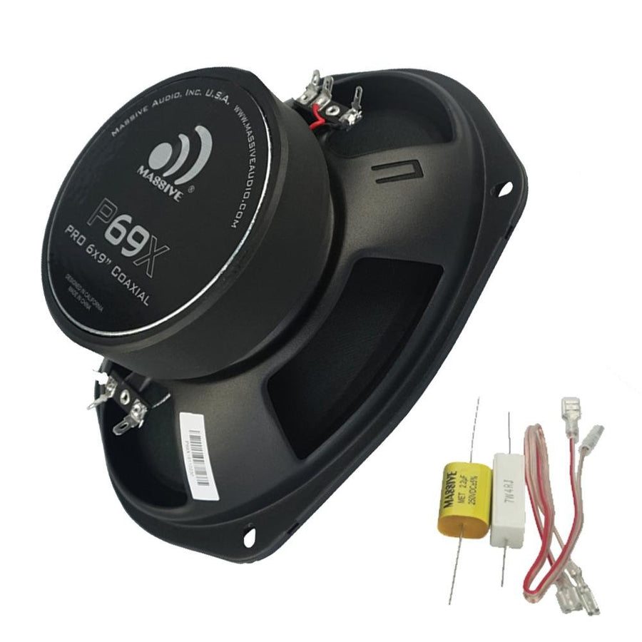 P69X V2 Massive Audio | 6x9 Pro Audio Coaxial Speakers | 140W RMS / 280W Max | High SPL Mid-Range & Compression Tweeter | 4 Ohm | Loud Motorcycle/UTV/Car Audio Upgrade