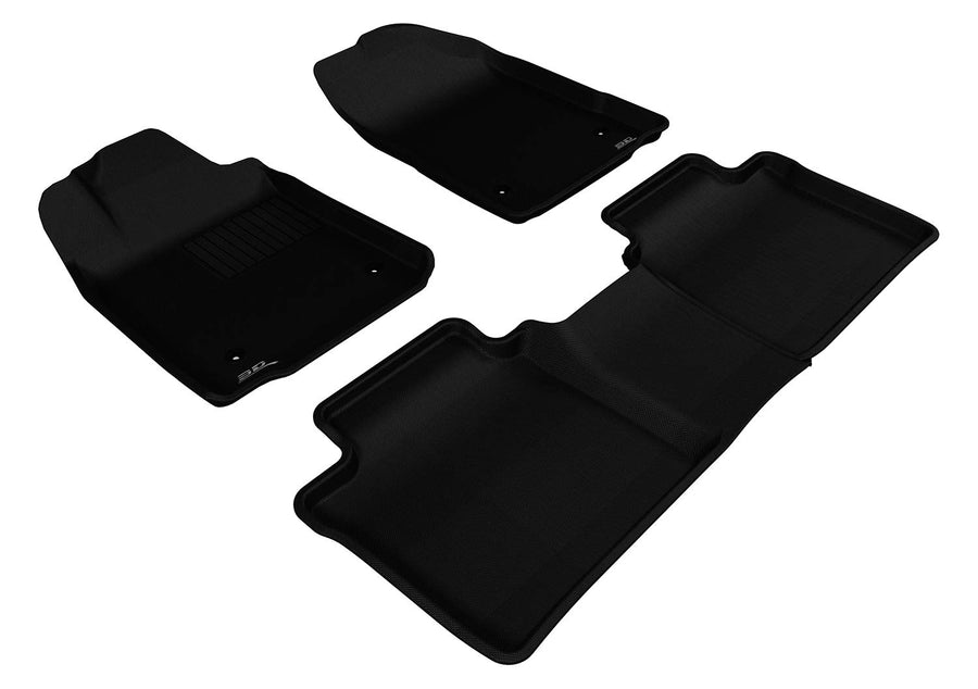Complete Set 3D MAXpider Custom Fit All-Weather Floor Mat for Select Lexus ES350 Models - Kagu Rubber (Black)