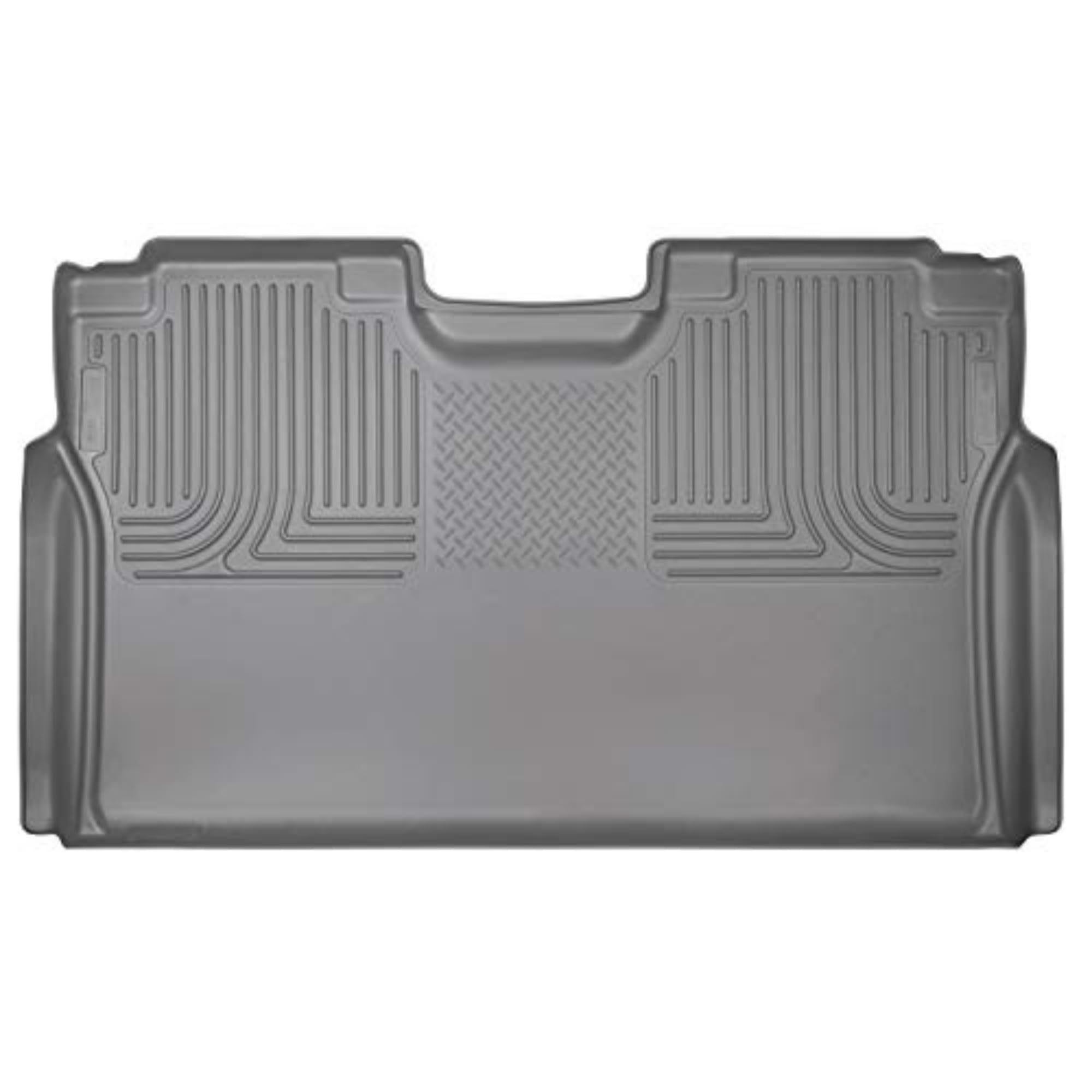 Weatherbeater Husky Liners Floor Mats | Fits 2015-2024 Ford F-150 (Includes 2022-2024 Lightning Models); 2017-2024 Ford F-250/F-350 SuperCrew & More (See Description) | 2nd Row, 1-pc Grey - 19372