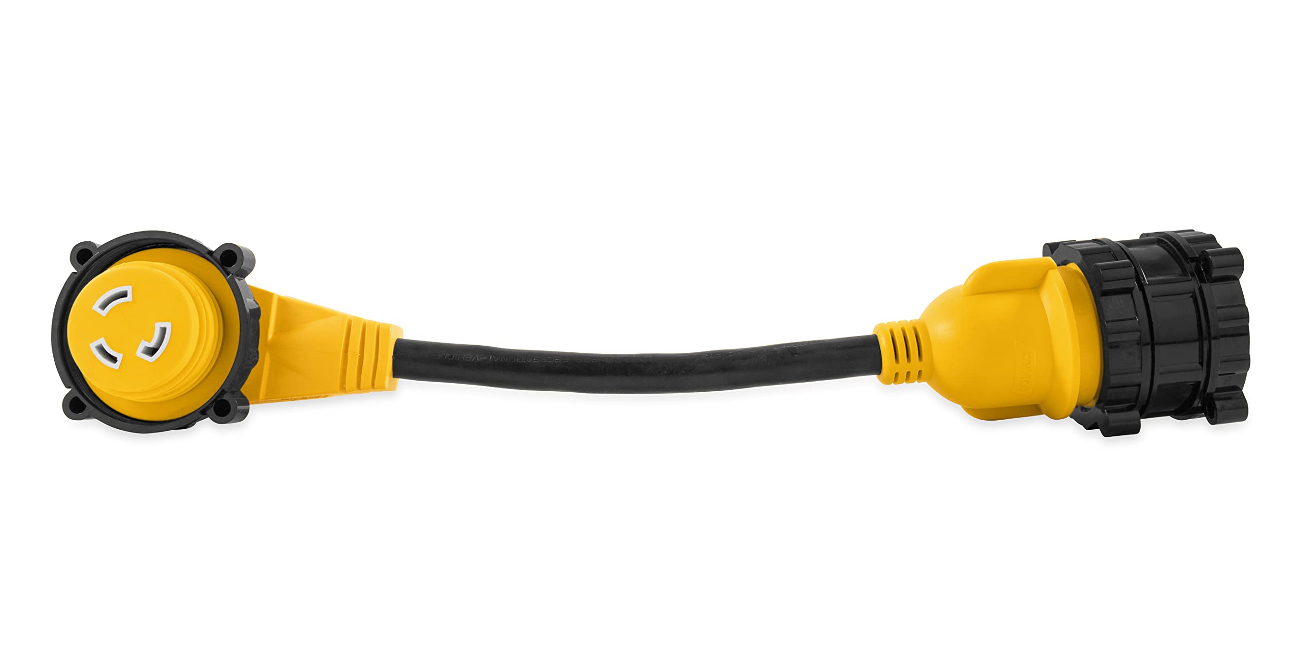 Camco 55532 30 AMP Female/30 AMP Male PowerGrip 18" 90 Degree Locking Adapter