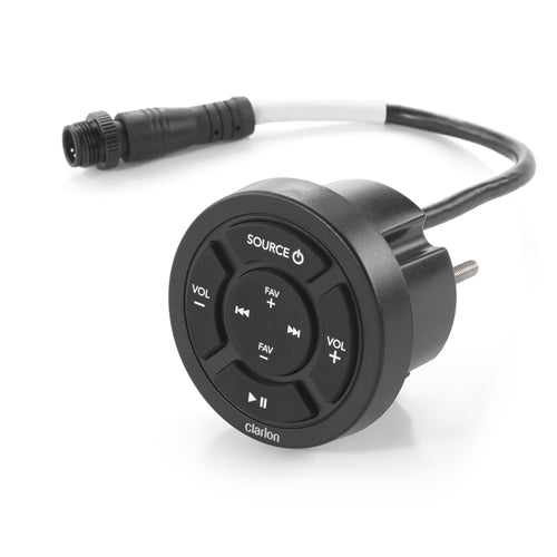 Clarion Wired CMR-10 Marine Remote with Backlit Controls, IP67, Compatible with CMM-20, CMM-30 & CMM-30BB