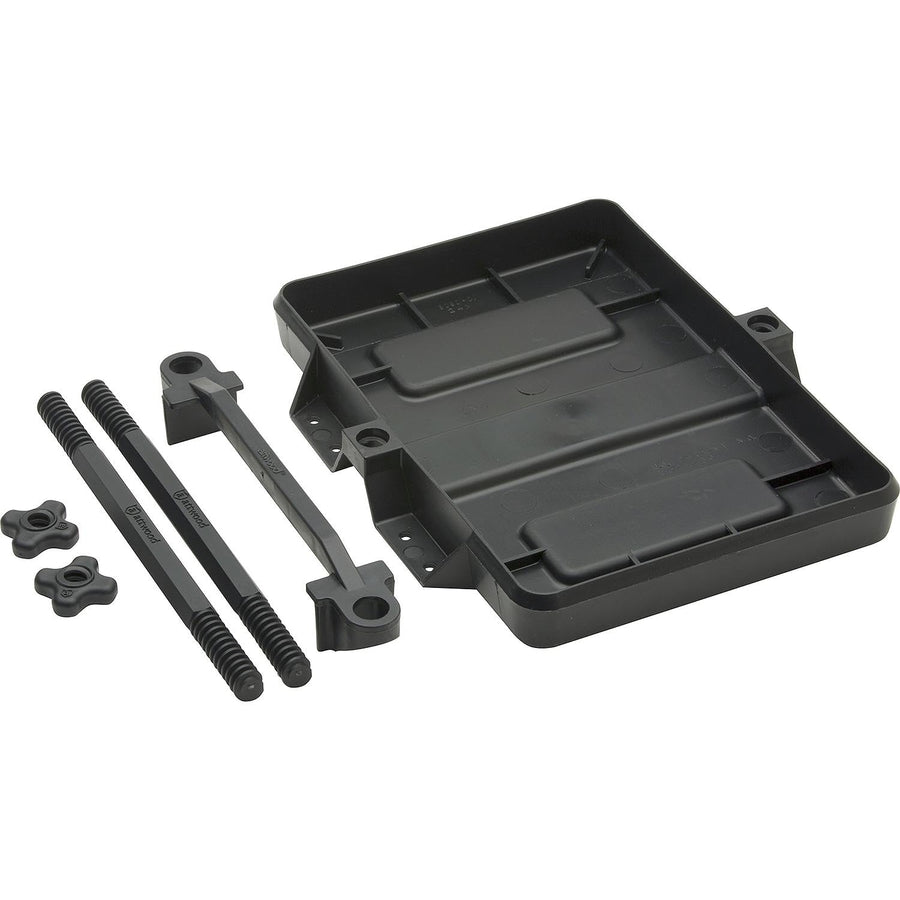Heavy-Duty Attwood Adjustable Battery Tray 9097-5, Black – All-Plastic, Rust-Proof, Fits Group 24 Batteries