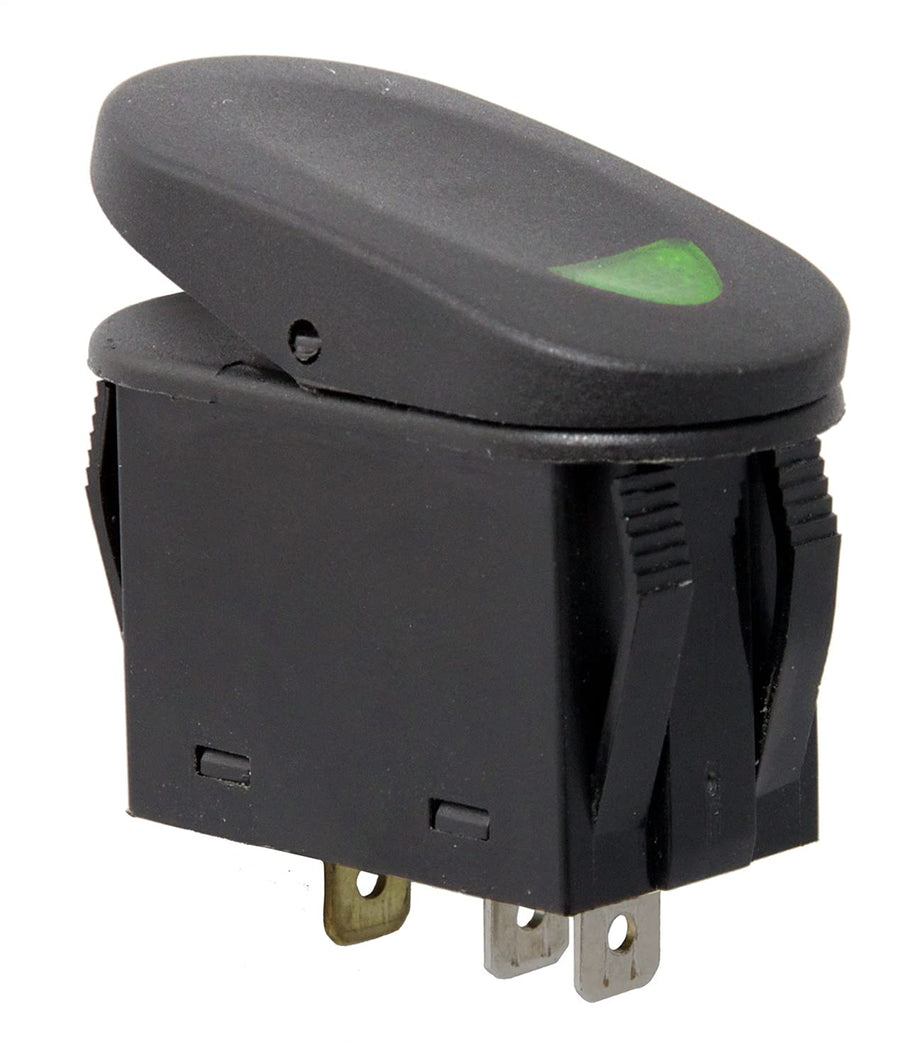 Rugged Ridge Rocker Switch | Black and Green Thermoplastic Olefin (TPO) | 17235.04 | Fits zNONE