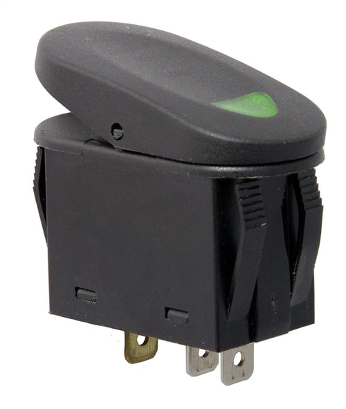 Rugged Ridge Rocker Switch | Black and Green Thermoplastic Olefin (TPO) | 17235.04 | Fits zNONE