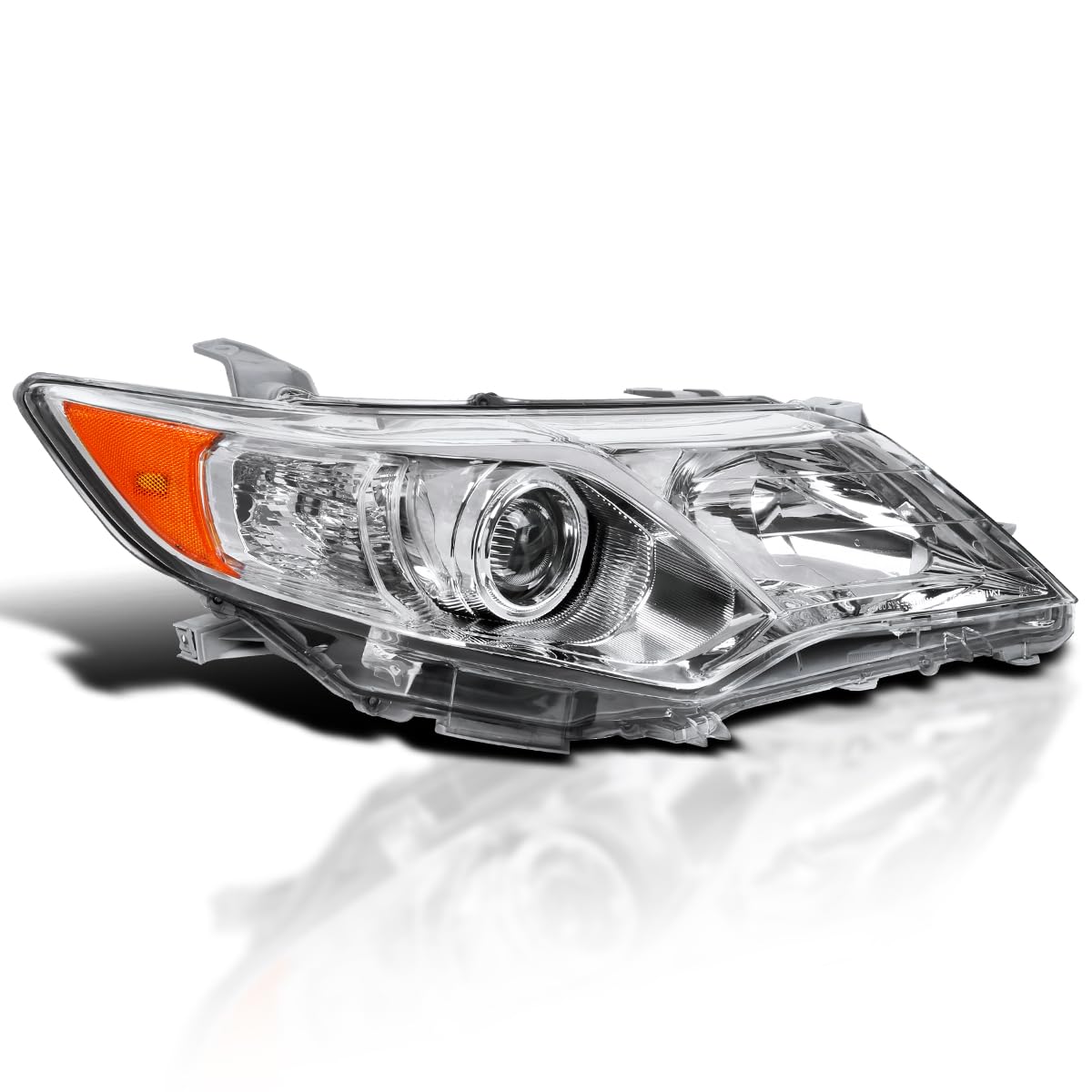 Right Passenger Side SPEC-D TUNING Chrome Projector Headlight Compatible with 2012-2014 Toyota Camry