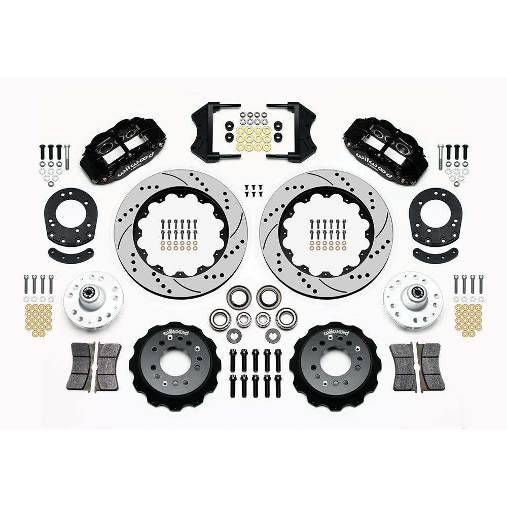 140-12638-D WILWOOD FNSL6R Front Hub Kit,14.00", Drilled 65-69 Mustang, V8 Drum Spindle