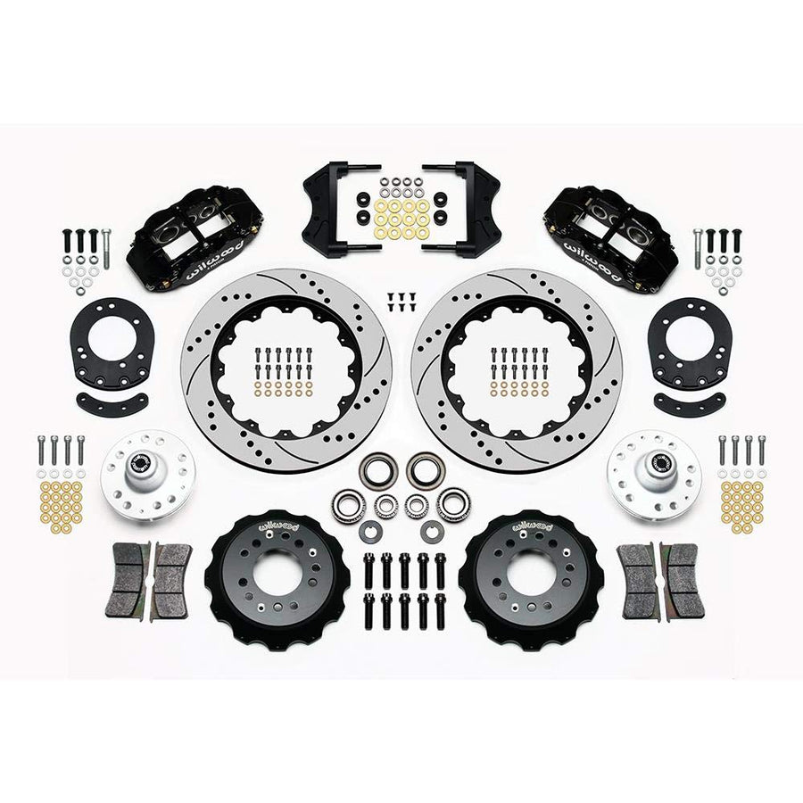 140-12638-D WILWOOD FNSL6R Front Hub Kit,14.00", Drilled 65-69 Mustang, V8 Drum Spindle