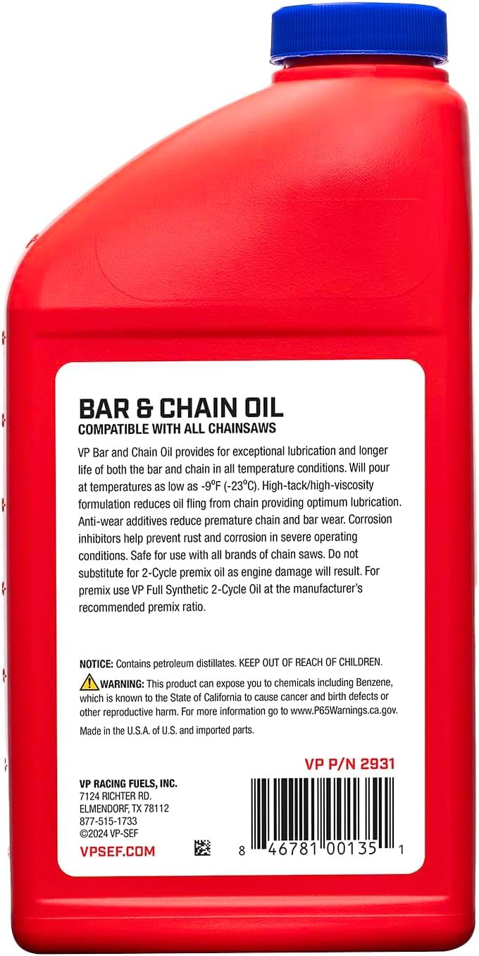 Bar and Chain Oil VP Racing 2931, 12 Quart