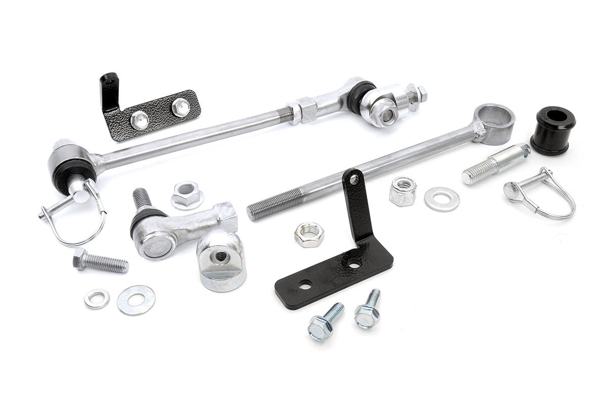 Rough Country Sway Bar Disconnects Front for 84-01 Jeep XJ/ZJ/MJ | 3.5-6" - 1128
