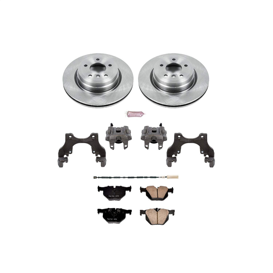 Power Stop KCOE7009 Replacement Autospeciality Rear Caliper Kit- OE Rotors, Ceramic Brake Pads, Calipers For BMW X1 2013-2015 [Model Specific]