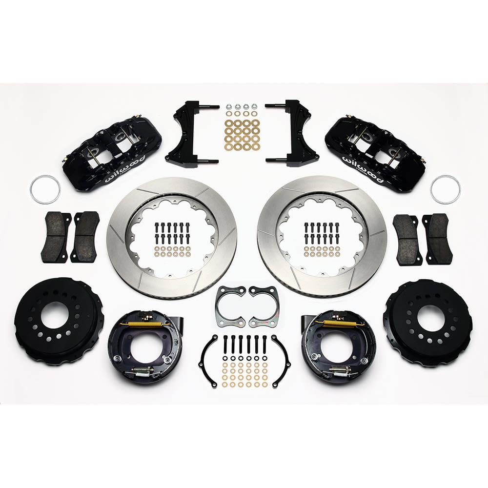 Rear AERO4 P-Brake Kit,14.00", Drill, Red