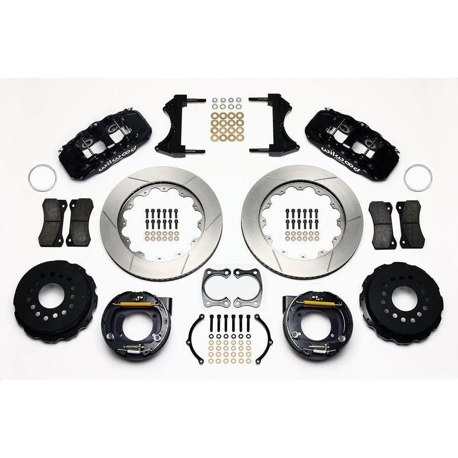 Rear AERO4 P-Brake Kit,14.00", Drill, Red