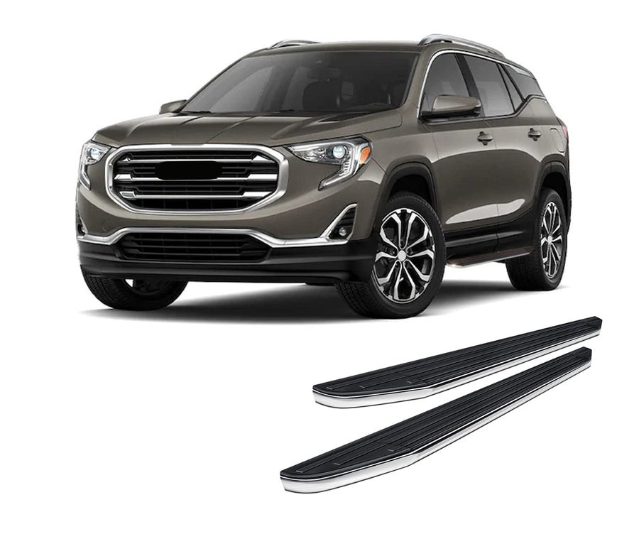 Premium Black Horse Running Boards Black Compatible with 2018-2023 GMC Terrain|2018-2023 Chevrolet Equinox-PR-G769
