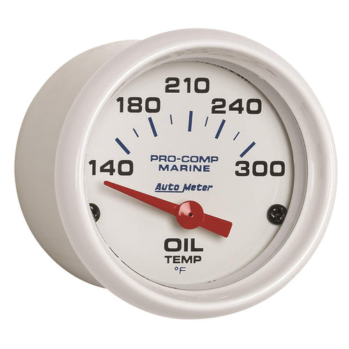 Oil Temp AutoMeter Gauge, 2 1/16", 140-300ºf, Electric, Marine White (200764),Multi