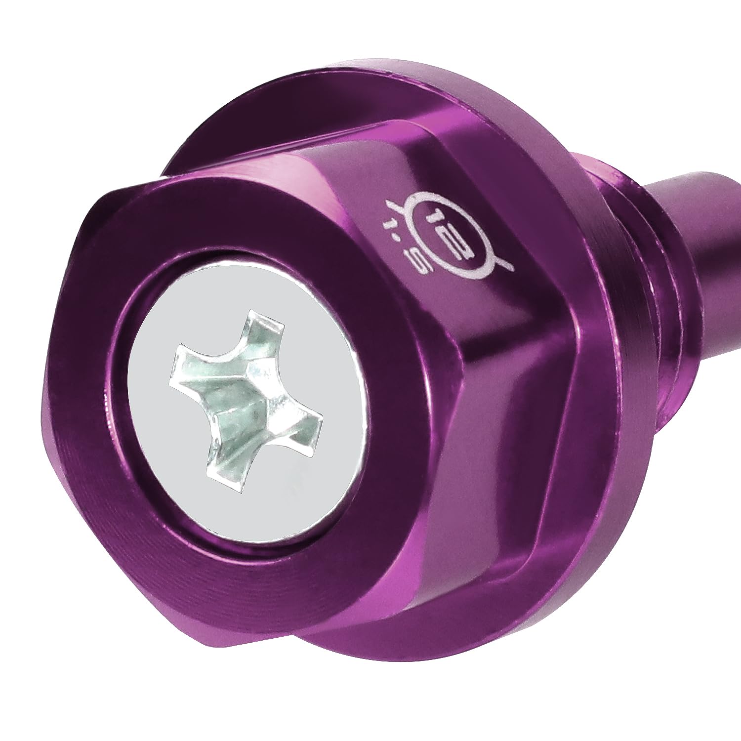 NRG Innovations Magnetic Oil Drain Plug, Engine Oil Drain Nut M12 X 1.5 Thread Size w/Washer, Purple, T-6061 Aluminum w/Stainless Steel Internal Magnet, NRG-NOP-400PP