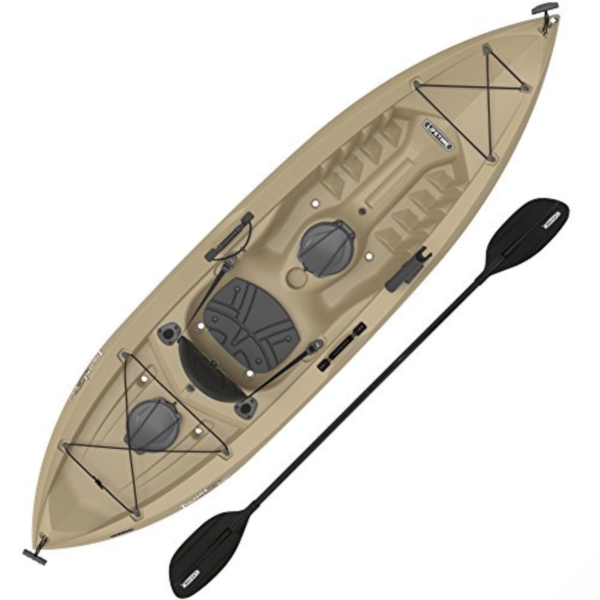 Muskie Angler Lifetime Sit-On-Top Kayak with Paddle, Tan, 120"