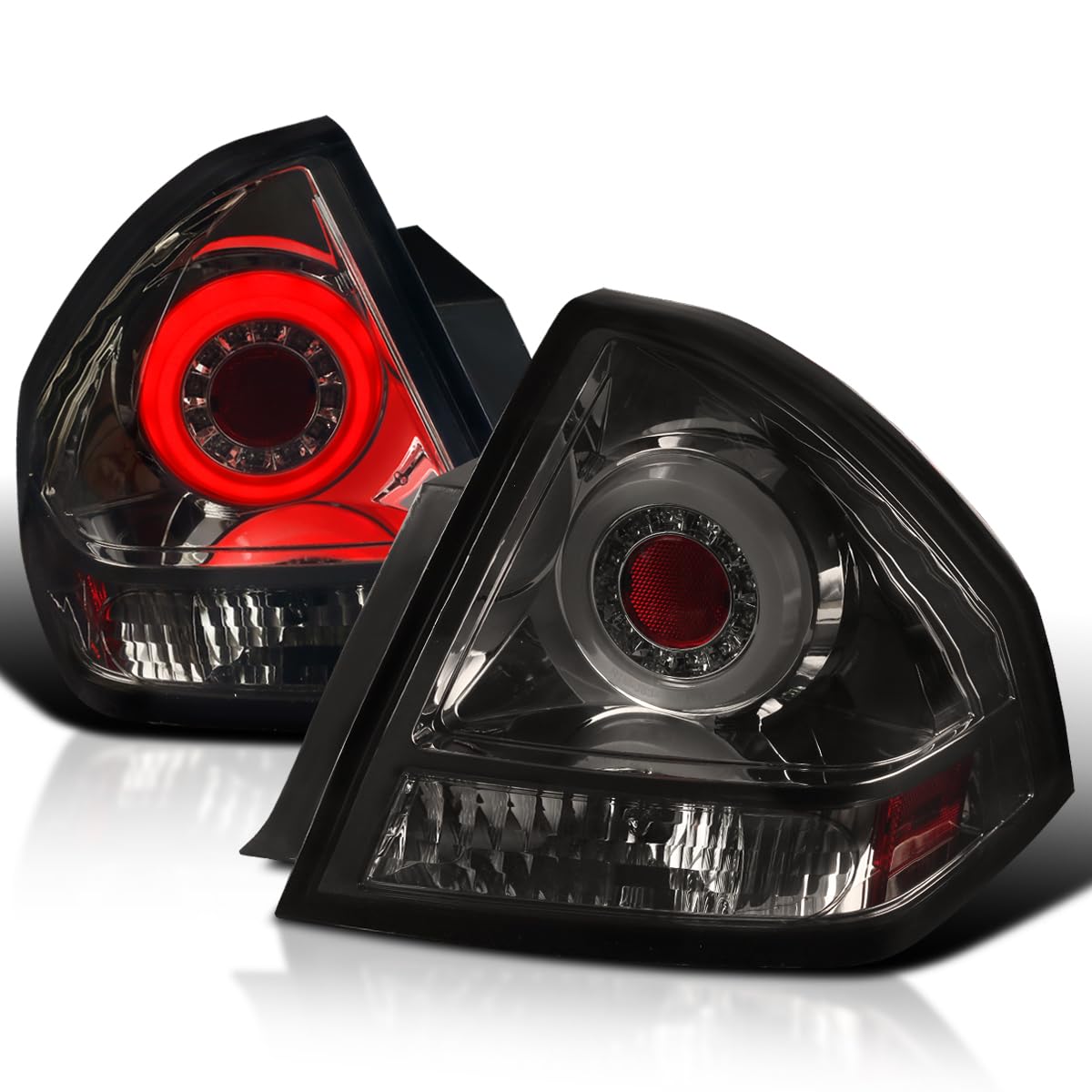 Smoke LED Halo Light Bar Tail Lights SPEC-D TUNING Compatible with 2006-2013 Chevy Impala, 2014-2016 Chevy Impala Limited, Left + Right Pair Assembly