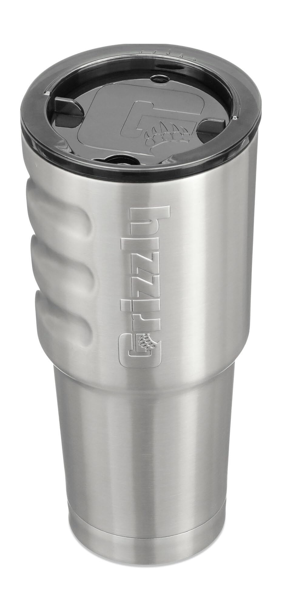 32 oz Grizzly Grip Cup Tumbler | Stainless Steel | Vacuum Insulated with TwistTop Lid | For Coffee Car Travel Beach Camping Hiking Hunting Fishing | Brushed