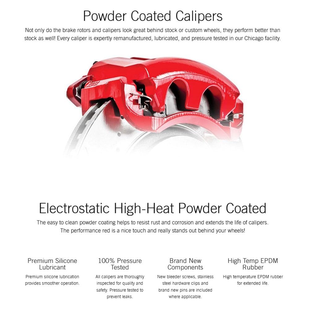 Power Stop Rear Pair S4836 Red Powder Coated Calipers for 2007-2009 Chrysler Aspen | 2003-2009 Dodge Durango | 2002-2018 Ram 1500 [Application Specific] | 2019-2021 Ram 1500 Classic
