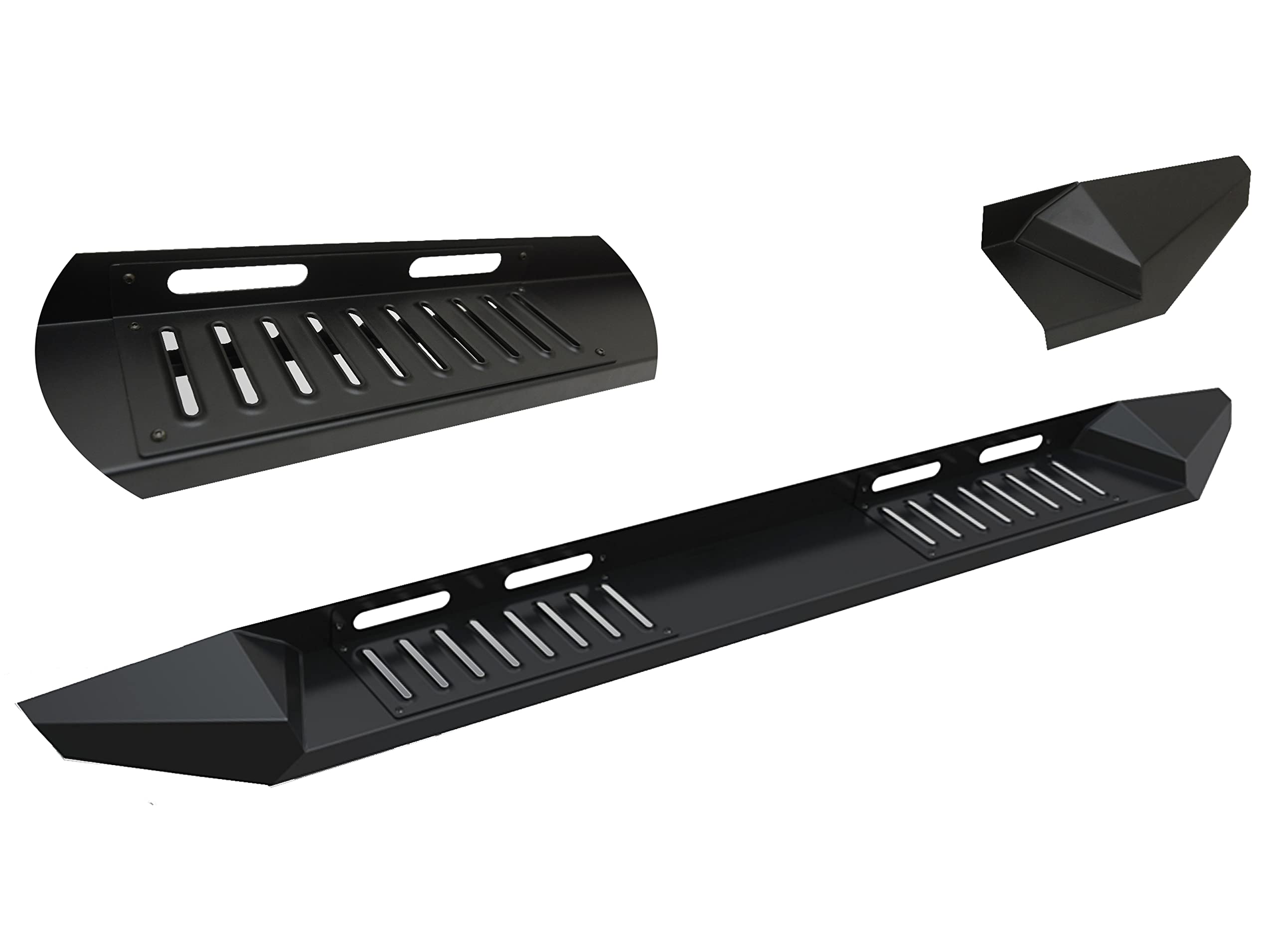 ARMOUR Black Horse Heavy Duty Steel Running Boards Black Compatible with 15-24 Ford F-150|22-24 Ford F-150 Lightning (Excl.22 F150 Lightning EV)|17-24 Ford F-250/F-350/F-450/F-550 Super Duty-AR-FOF291