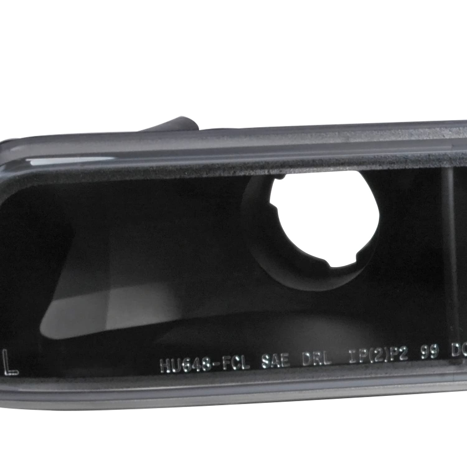 Spec-D Tuning Clear Lens Black Housing LED Halo Projector Headlights + Bumper Lights Compatible with 1999-2006 GMC Sierra 1500/2500/3500, Left + Right Pair Headlamps Assembly