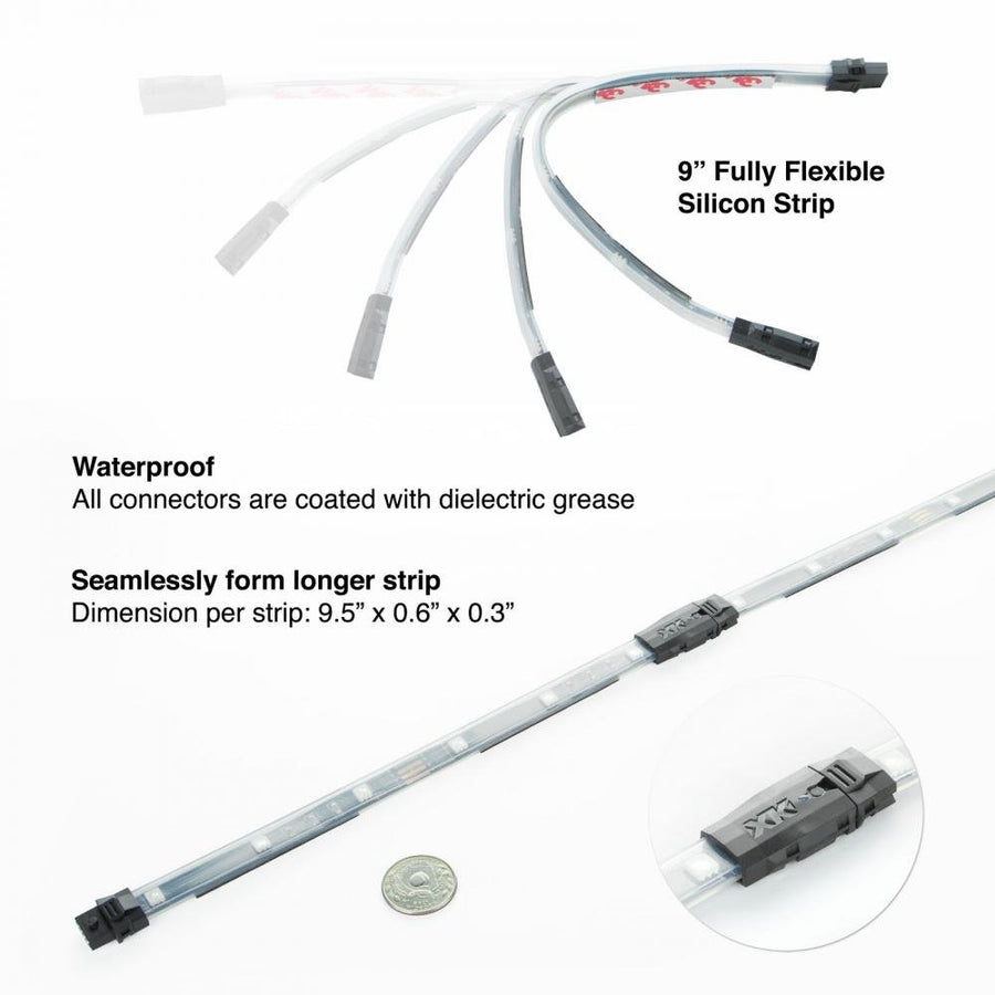 XKGLOW 4X 36 Strips + 4x10 Flex Strips2 Million Color LED Accent Light Marine/Boat Kit XK074011