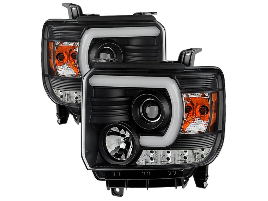 GMC Sierra Spyder Auto PRO-YD-GS14-LBDRL-BK Projector Headlight