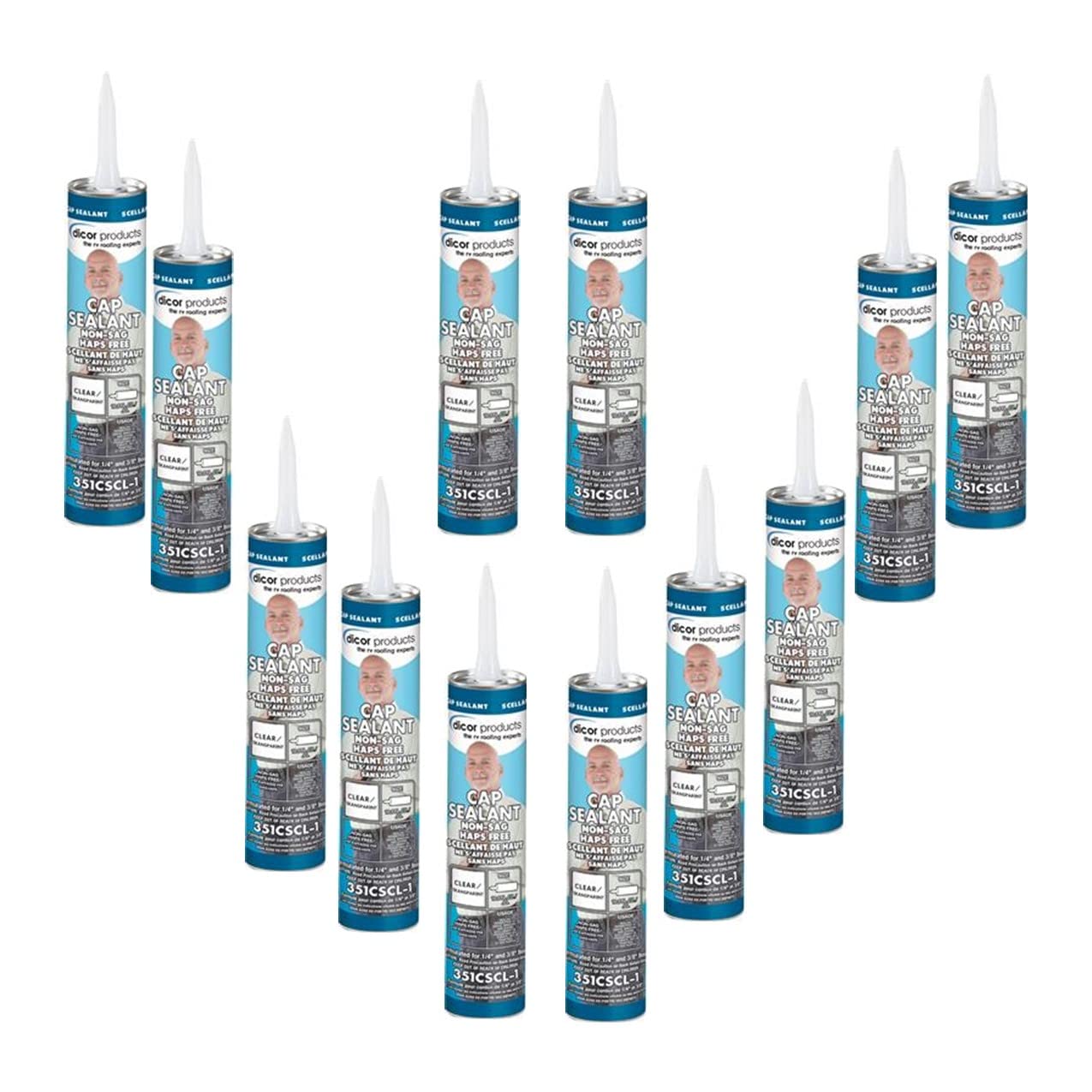 351CSCL-1 Dicor Corporation Clear Cap Sealant 10 Oz Tube (12)