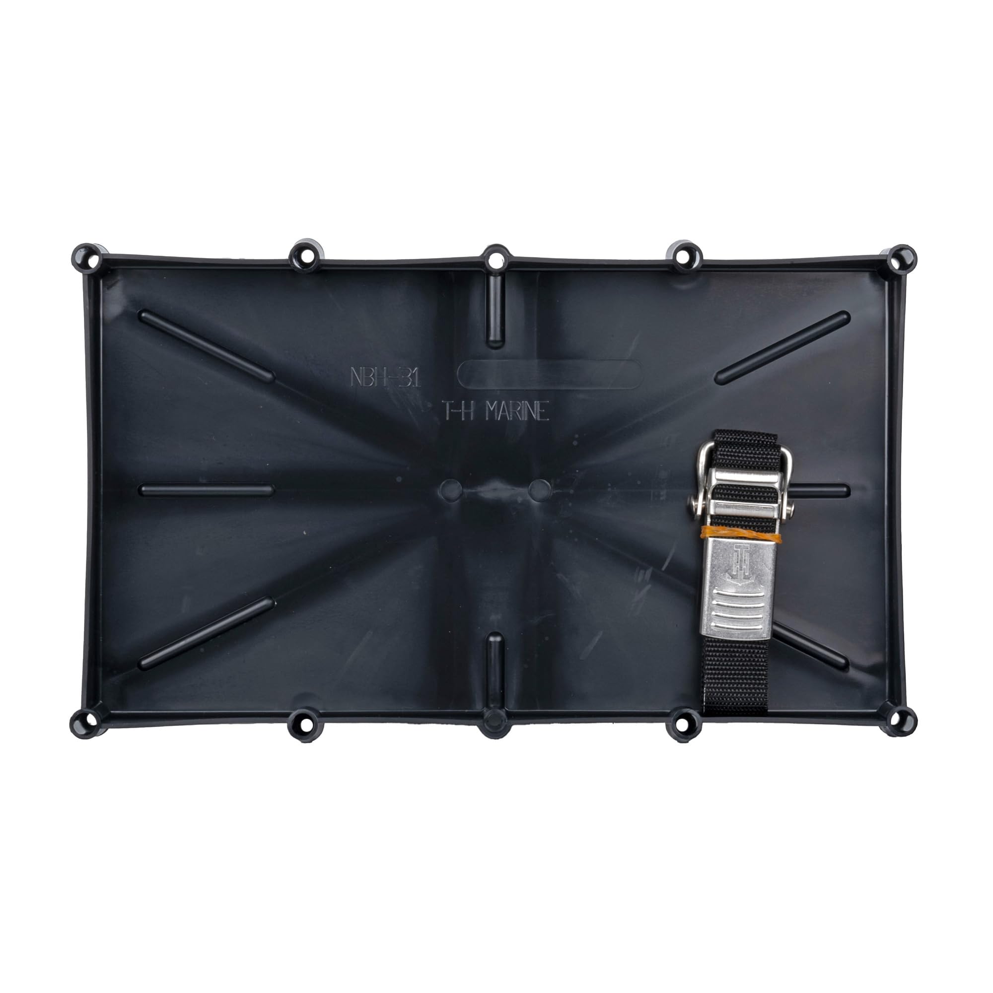 Marine T-H Battery Holder Tray with Stainless Steel Buckle for 31 Series Batteries - Durable & RV Battery Holder with Secure Buckle & Easy Installation, Corrosion Resistant, NMMA Certified