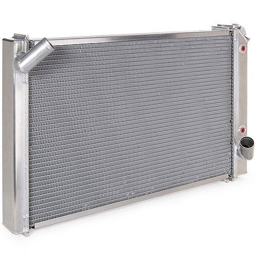Cool BE Radiator, Direct-Fit, 32 in W x 19 in H x 3 in D, Driver Side Inlet, Passenger Side Outlet, Aluminum, Natural, Automatic, Chevy Corvette 1968-82, Each