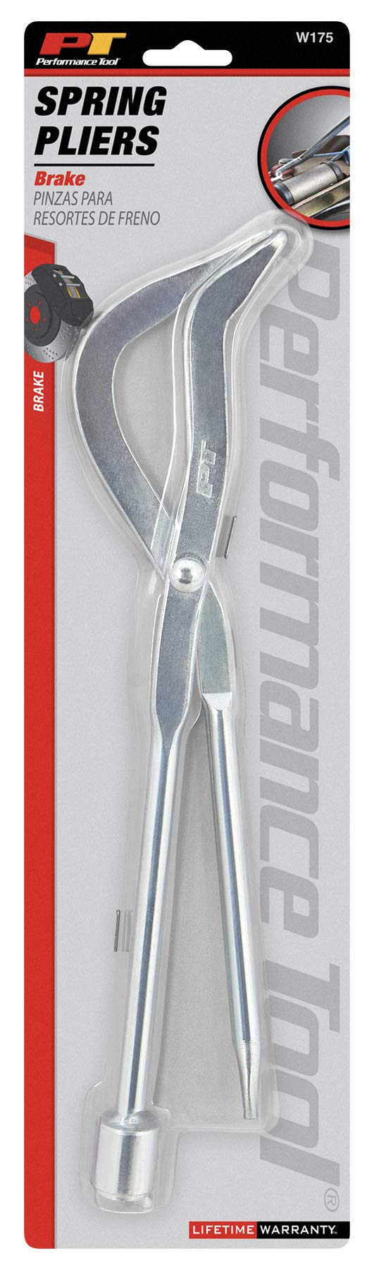 Brake Spring Pliers Performance Tool W175, Drum Brake Shoe Return Spring Install & Remove Double Ended Installer & Remover Tool for Removal and Installation (Brake Return Spring Pliers)