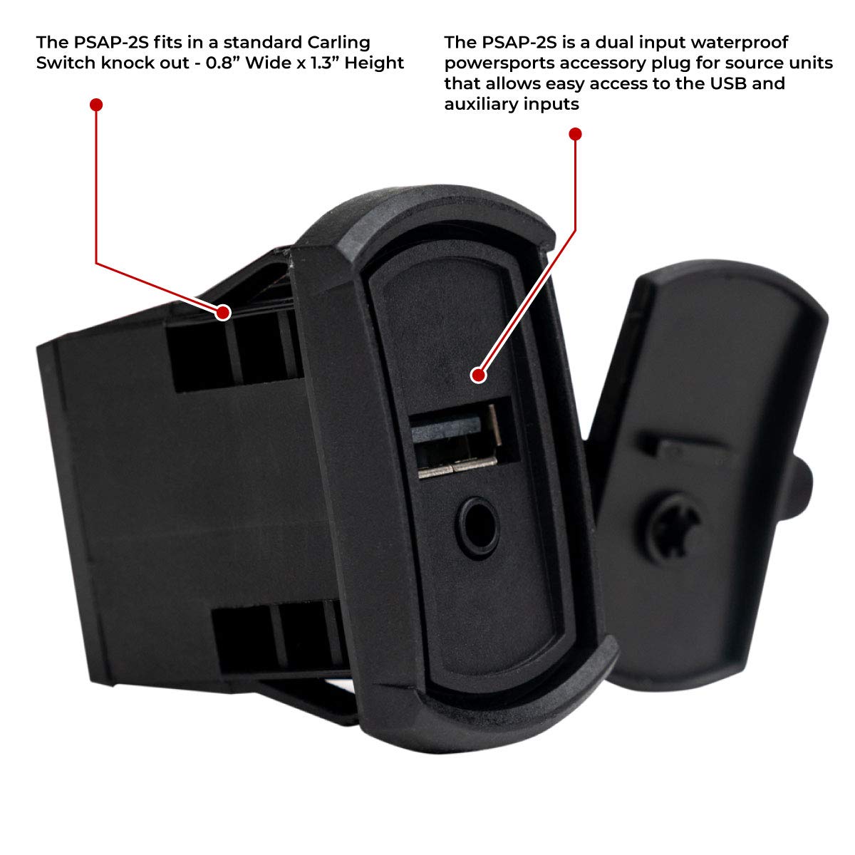 MB Quart Media PSAP-2S Extension (Black) – 10 Foot AUX to RCA, USB Port, Plug and Play, Audio Playback, Dual Accessory Plug, Apple Car Play Compatible