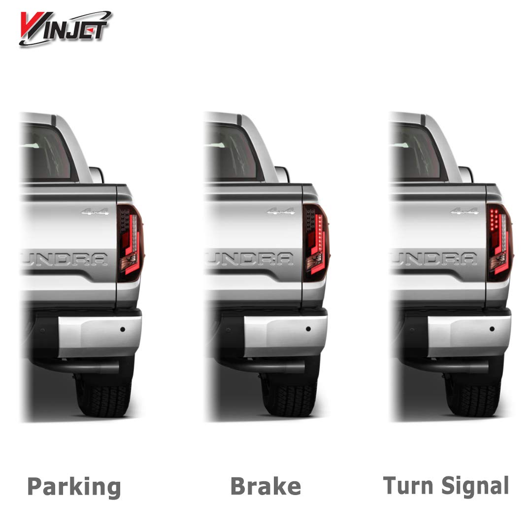 Renegade Series Winjet LED Tail Lights Compatible with [2014-2021 Toyota Tundra] Tail Light Tail Lamps Red Tube Light Bar 1Pair