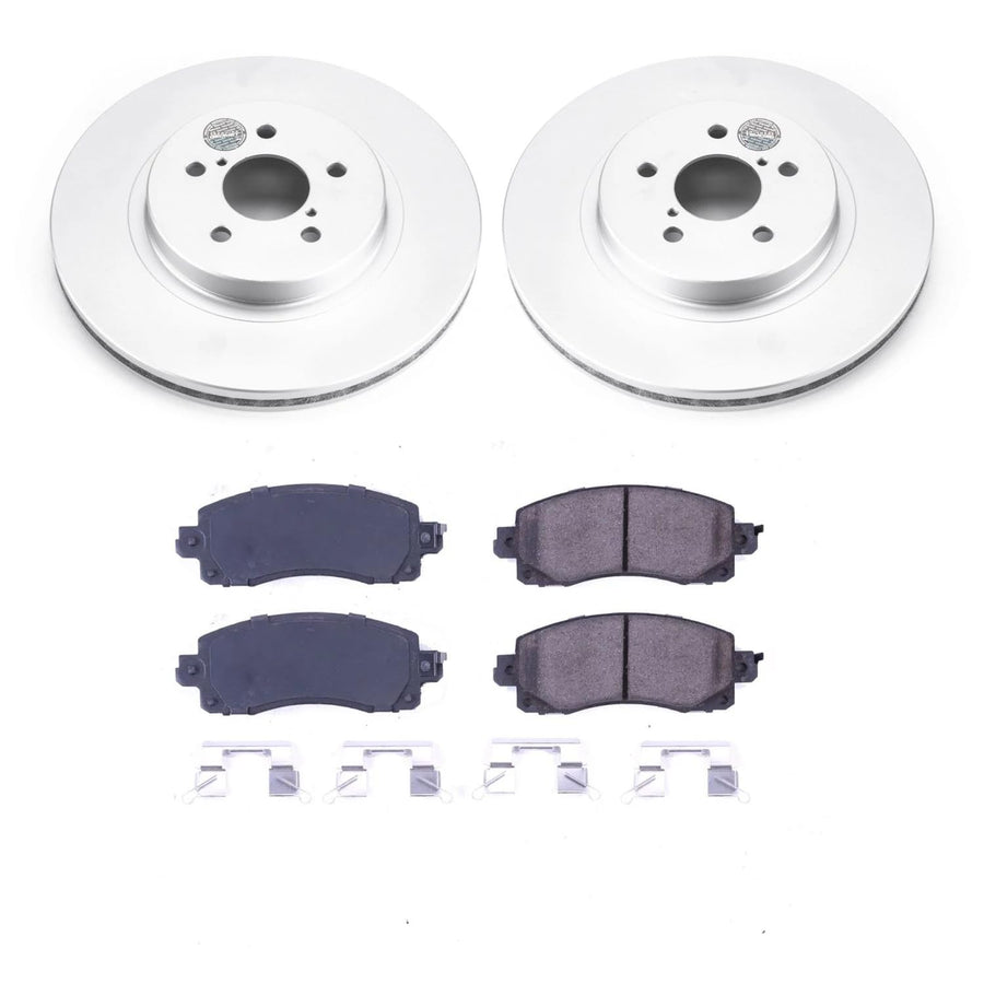 Power Stop Z17 CRK7892 Front Coated Rotor Brake Kit-Coated Rotors and Ceramic Brake Pads For Subaru Crosstrek 2018-2022, Subaru Impreza 2017-2022 [Model Specific]