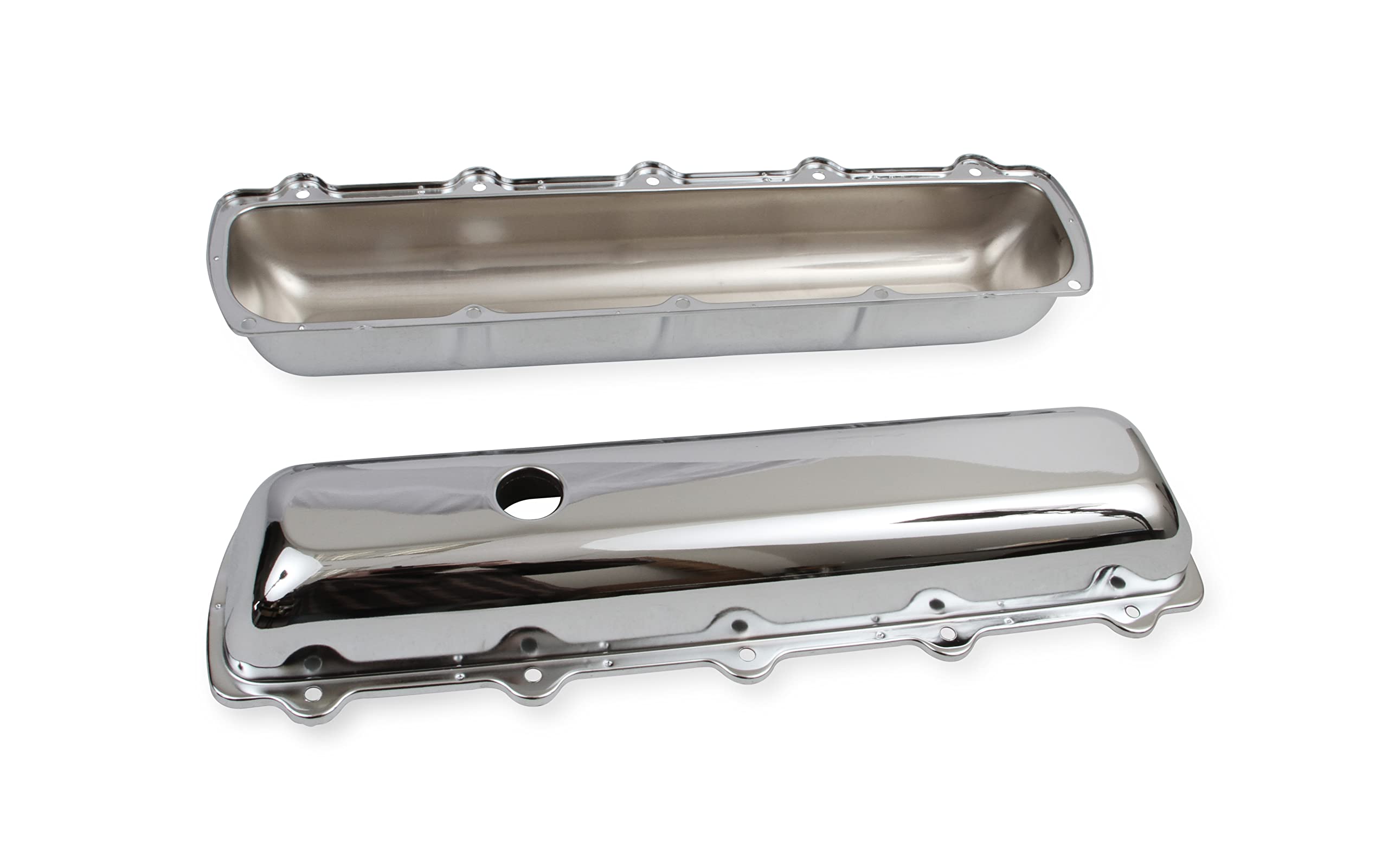 Vlv/Cvr-Olds Mr. Gasket 260-455 W/O Baf,Chrome