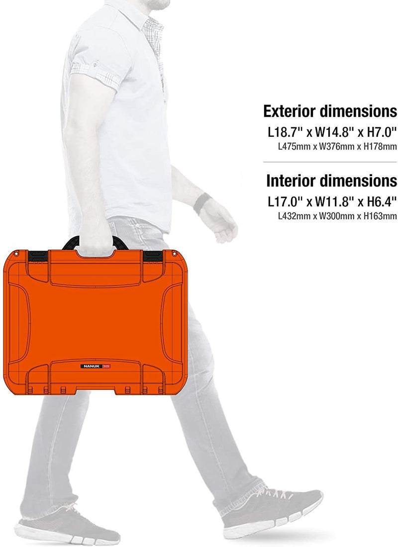 Waterproof Nanuk 925 Hard Case with Foam Insert - Orange