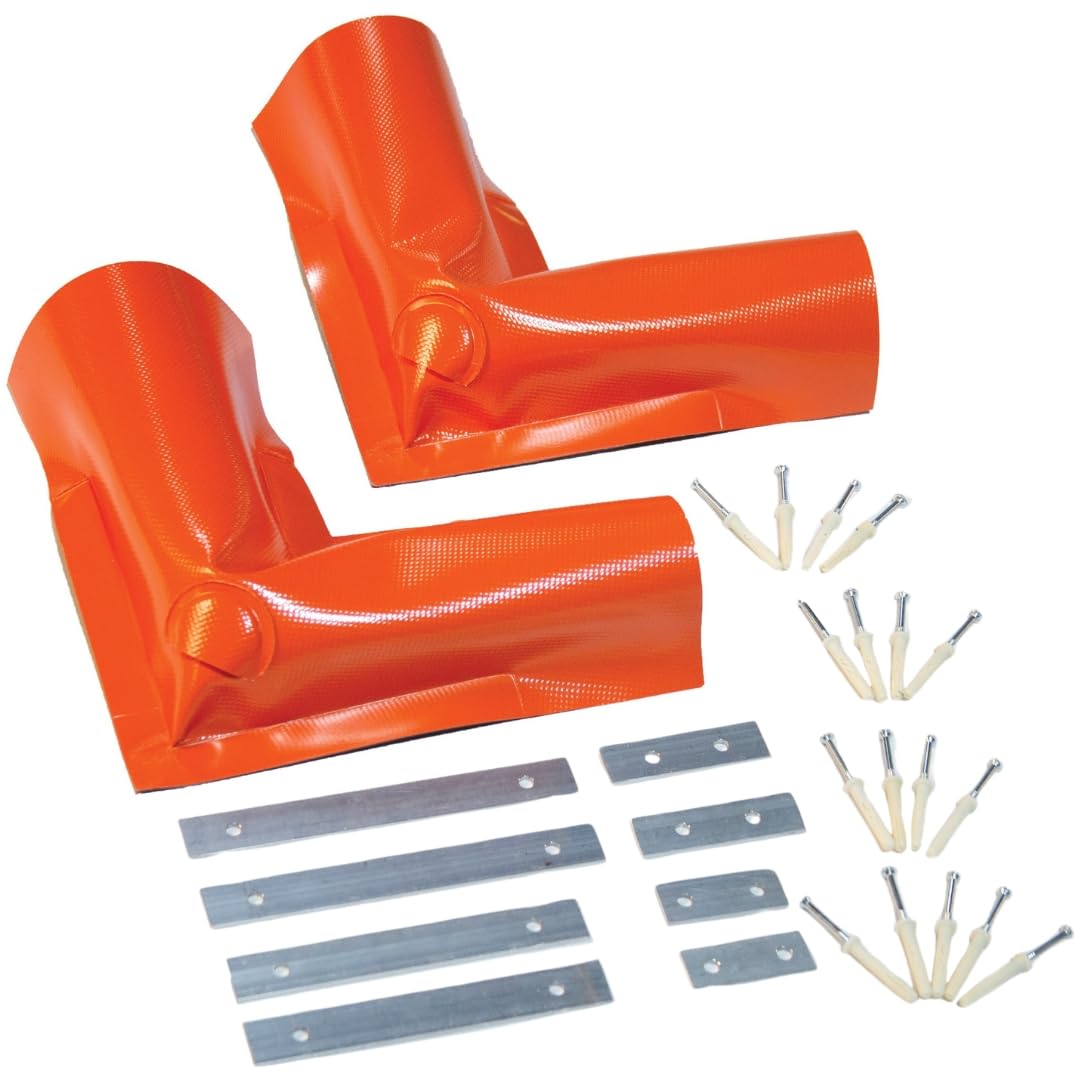 Justrite Fuel Spill Containment Curbs Make-A-Berm™ 1.5" High Heavy Duty Vented Corner Set (2 Pieces), Custom Chemical Spill Containment Berm System, Orange PVC Coated FabricMade in The USA, 28494