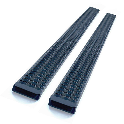 TrailFX Running Boards Titanium Black Powder Coated Fits Cheverolet Silverado 1500 Crew Cab 2019-2025 Aluminum 6.5 Inch Wide Rocker Panel Mount Set of 2 Agressive Side Steps TrailFX RBA019TI