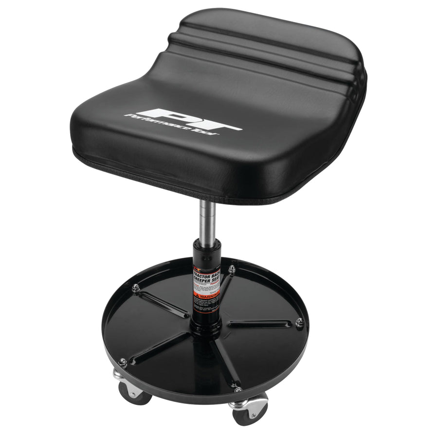 Tractor Creeper Performance Tool W85020 Rolling Work Seat with Storage Tray for Mechanic Garages and Workshops, Black, 24-inch Height