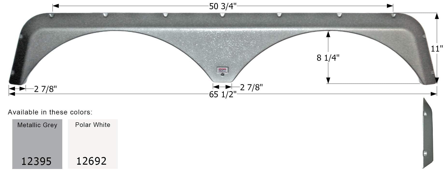Fender Skirt ICON, Tandem, Jayco, FS2395, Metallic Grey