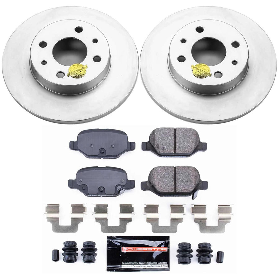 Power Stop Z23 Evolution CRK6292 Rear Sport Geomet Coated Brake Kit For Fiat 500 2012-2019 [Model Specific]