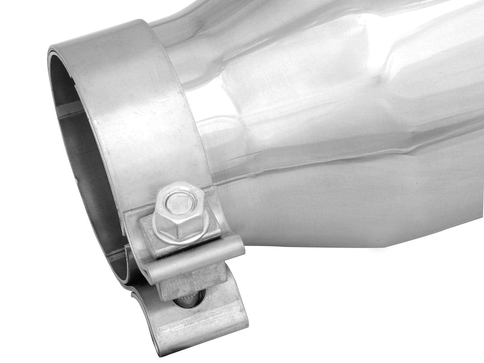 3" Inlet aFe Power 49T30451-P09 x 4-1/2" Outlet x 9" Length Stainless Steel Polished Bolt-On Exhaust Tip