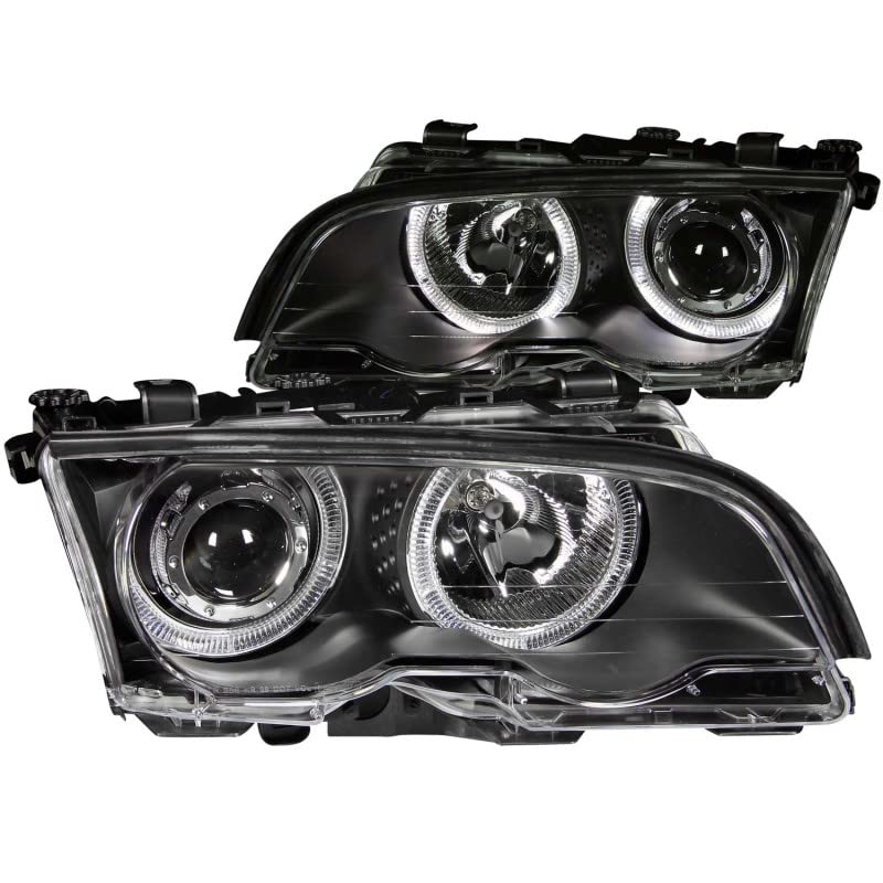 121015 ANZO USA Headlight Set Projector w/LED Halo-Black