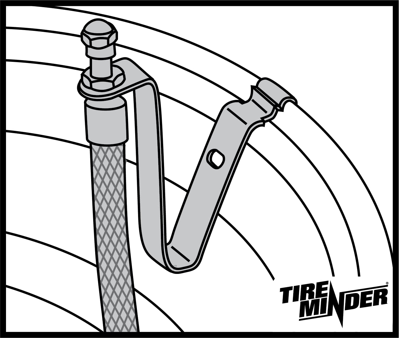 16-19.5 Inch TireMinder Braided Steel Valve Extender Kit for Dually Wheels, Hub Mounted, 4 Pack