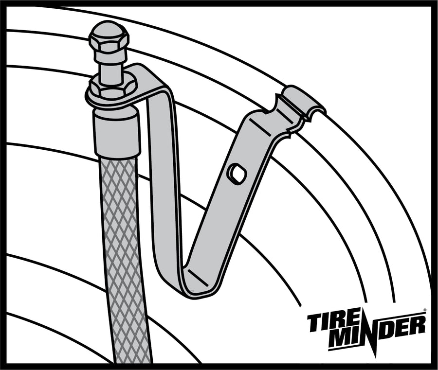 16-19.5 Inch TireMinder Braided Steel Valve Extender Kit for Dually Wheels, Hub Mounted, 4 Pack