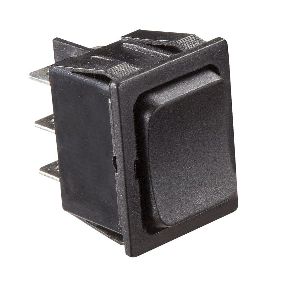 Rocker Switch RV Designer S471, 5 Amp, Momentary On / Off Momentary On, DPDT, Black, DC Electrical
