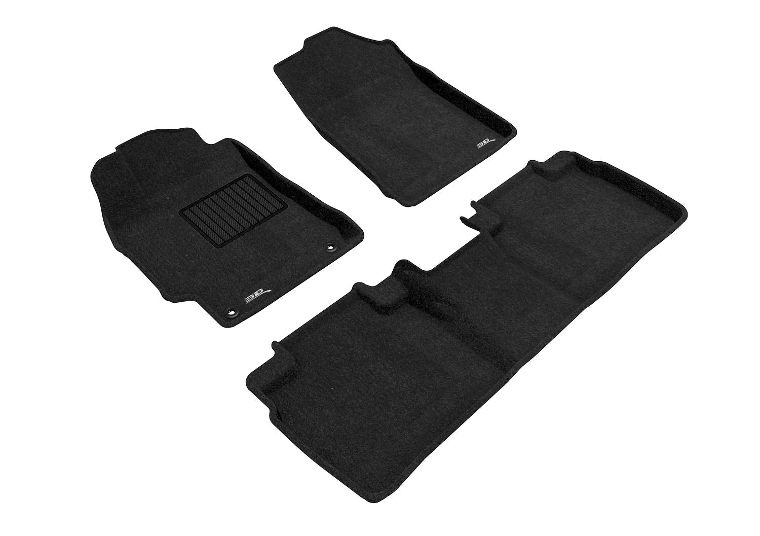 3D MAXpider Elegant Custom Fit Floor Mat (Black) for 2015-2017 Toyota Camry/Camry Hybrid - 1ST Row 2ND Row