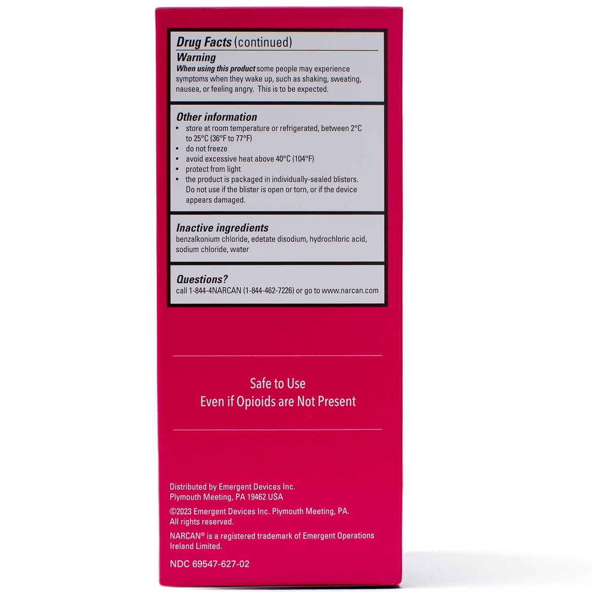 NARCAN 4 mg Nasal Spray, Emergency Treatment of Opioid Overdose, 2 Single-Dose Devices